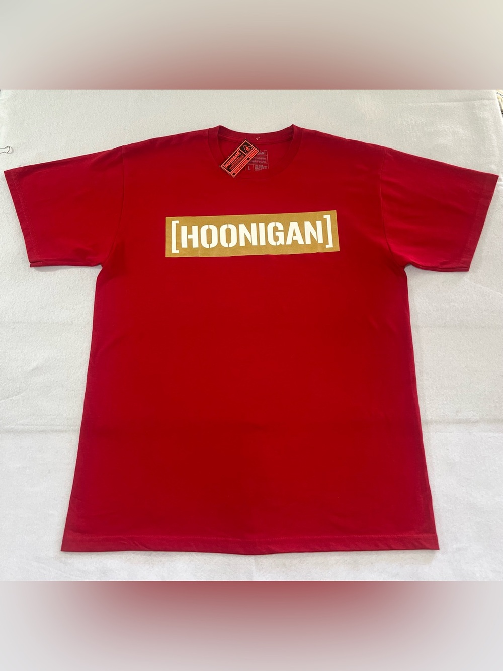 Hoonigan NWT Men's Censor Bar Graphic 100% Cotton T-Shirt,Red,Size Large